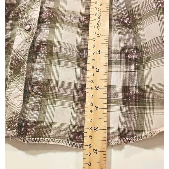 Ariat Women's Studded Pink Plaid Long Sleeve Evelyn Snap Western Shirt Sz Large - Picture 9 of 11